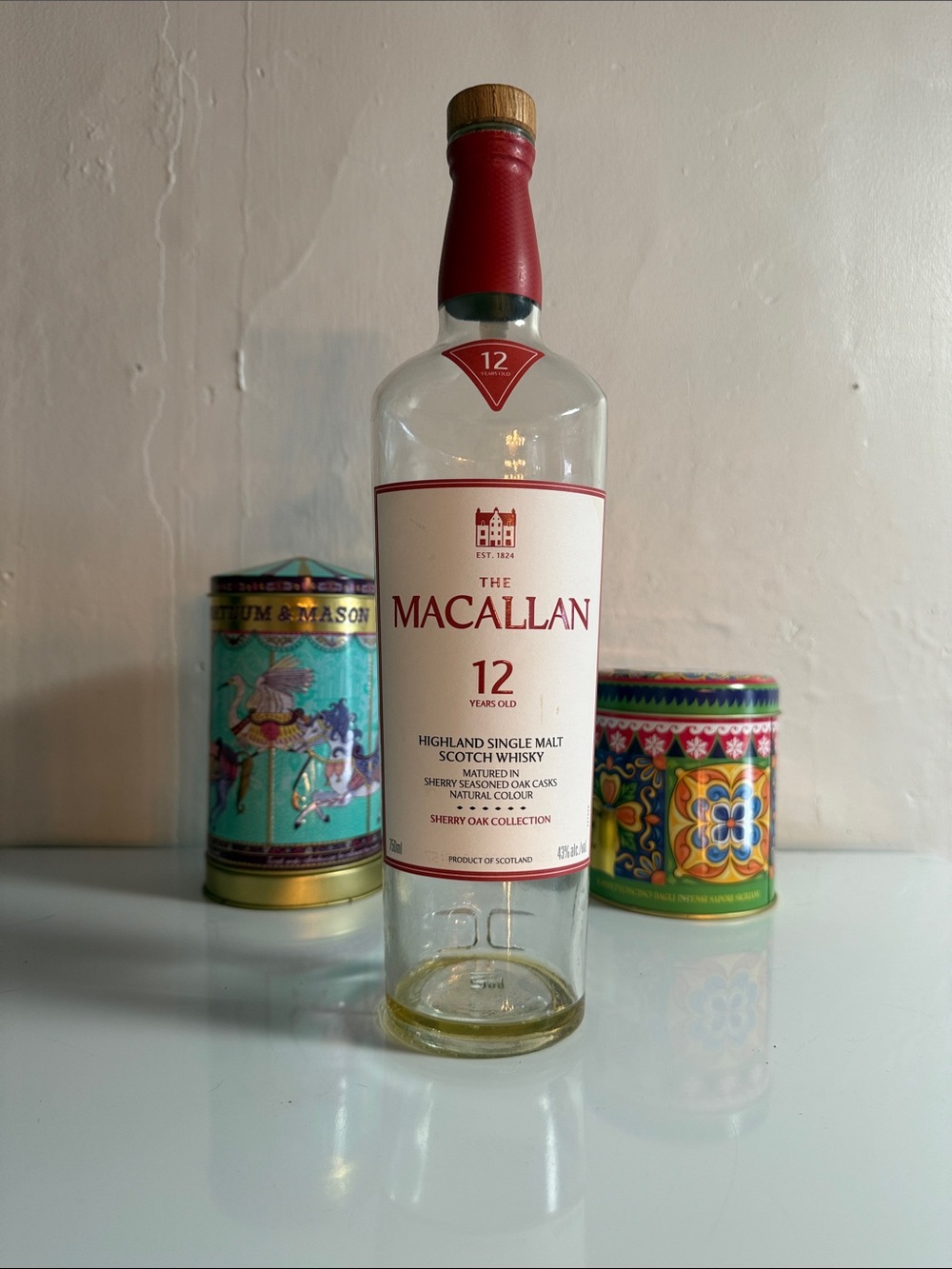 The Macallan 12 Year Old Single Malt Whisky Sherry Cask Collection EMTPY BOTTLE